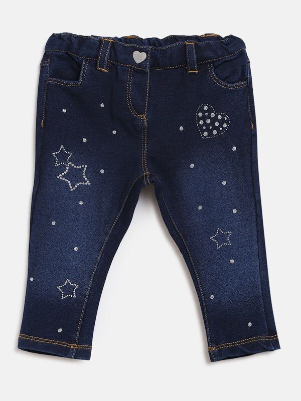 Printed Stretch Denim - Dark Wash image number 0